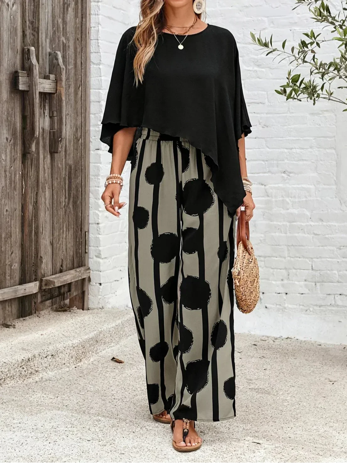 Kalliope | Comfortable Elastic-Waist Two-Piece Set