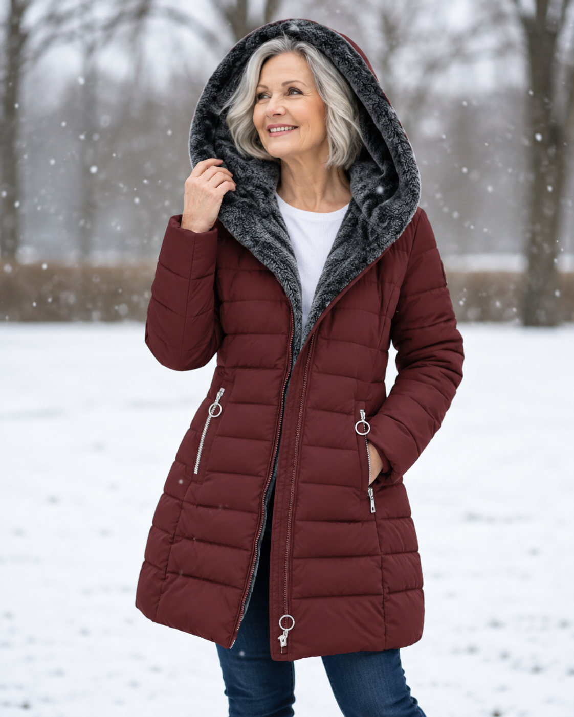 Marga™ | Warm Quilted Winter Jacket with Hood
