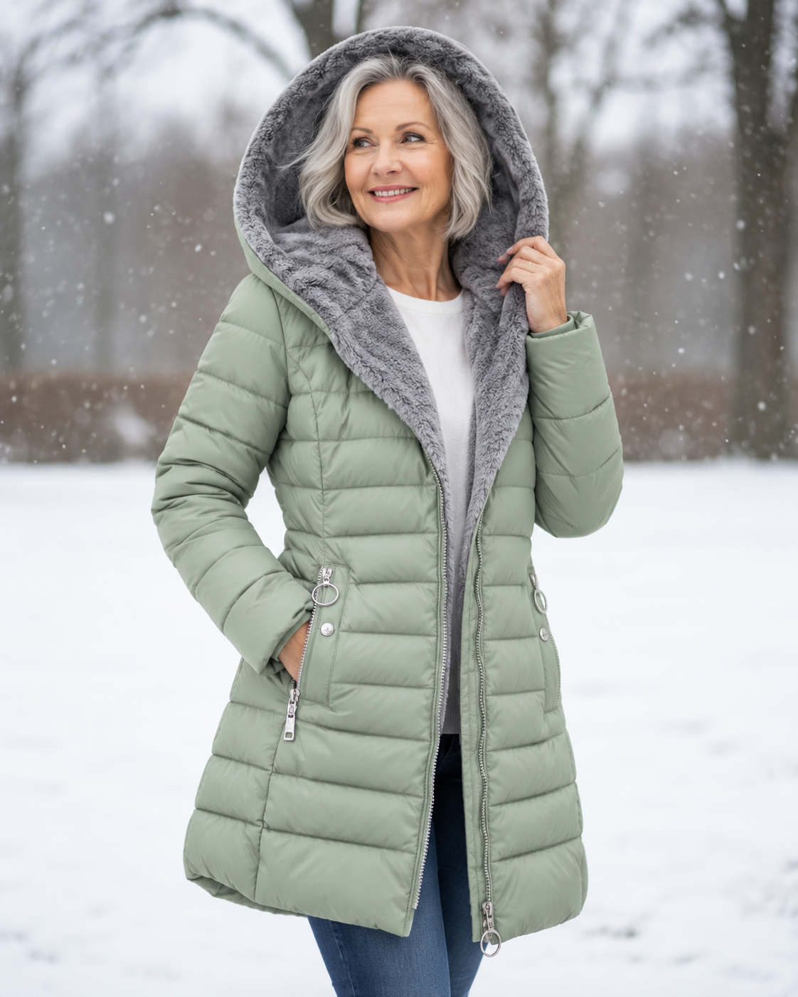 Marga™ | Warm Quilted Winter Jacket with Hood