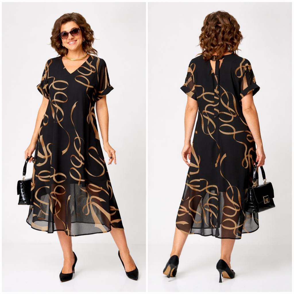 GRACEFUL SHORT SLEEVE DRESS