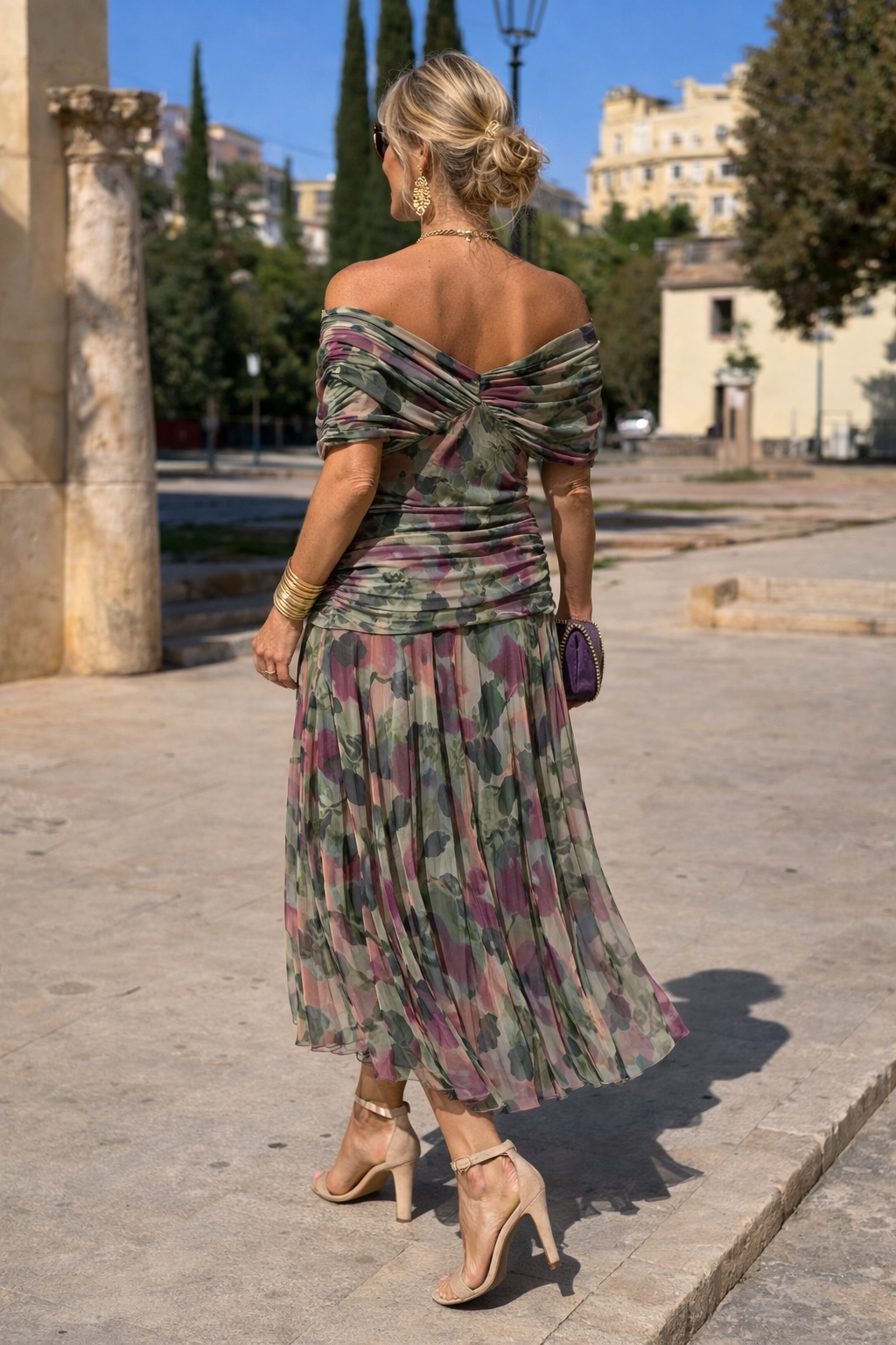 GRACEFUL V-NECK PARTY DRESS