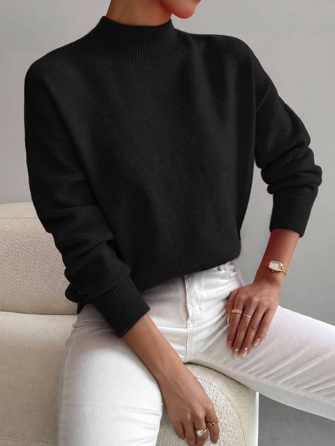 Éloïse | Soft Roll-Neck Jumper with a Flowing Fit