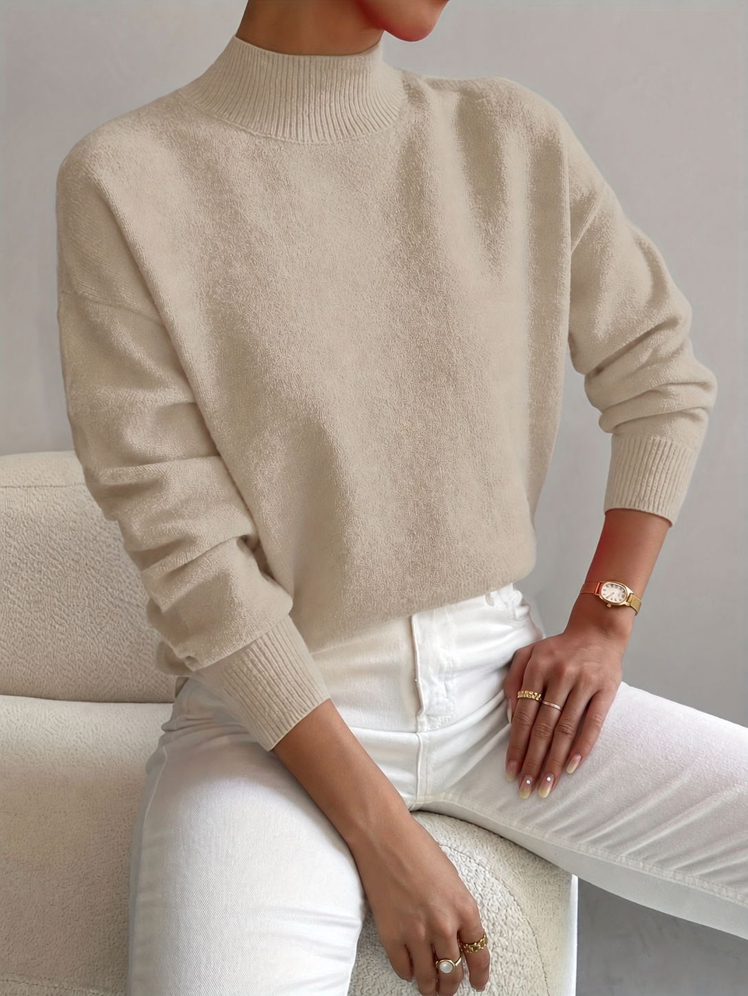 Éloïse | Soft Roll-Neck Jumper with a Flowing Fit
