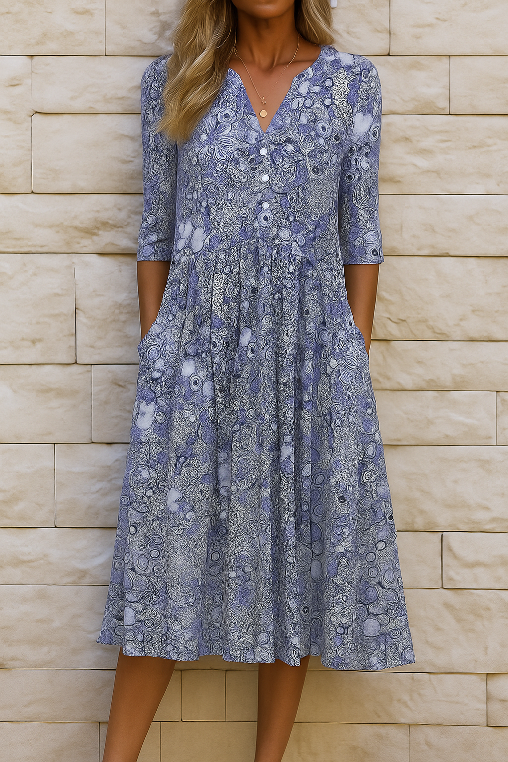 LIORA LUXE V-NECK DRESS