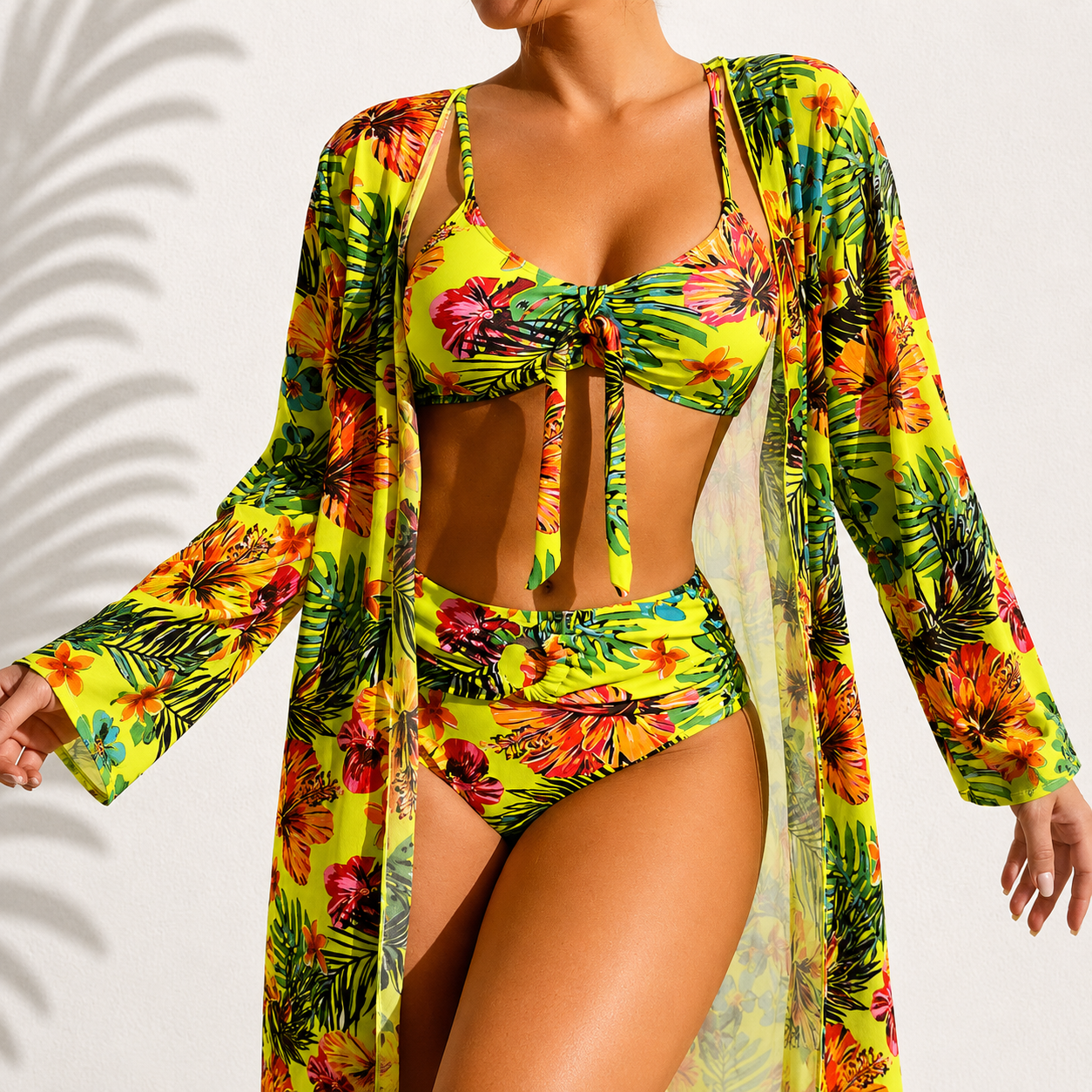 Marie | Tropical three-piece bikini