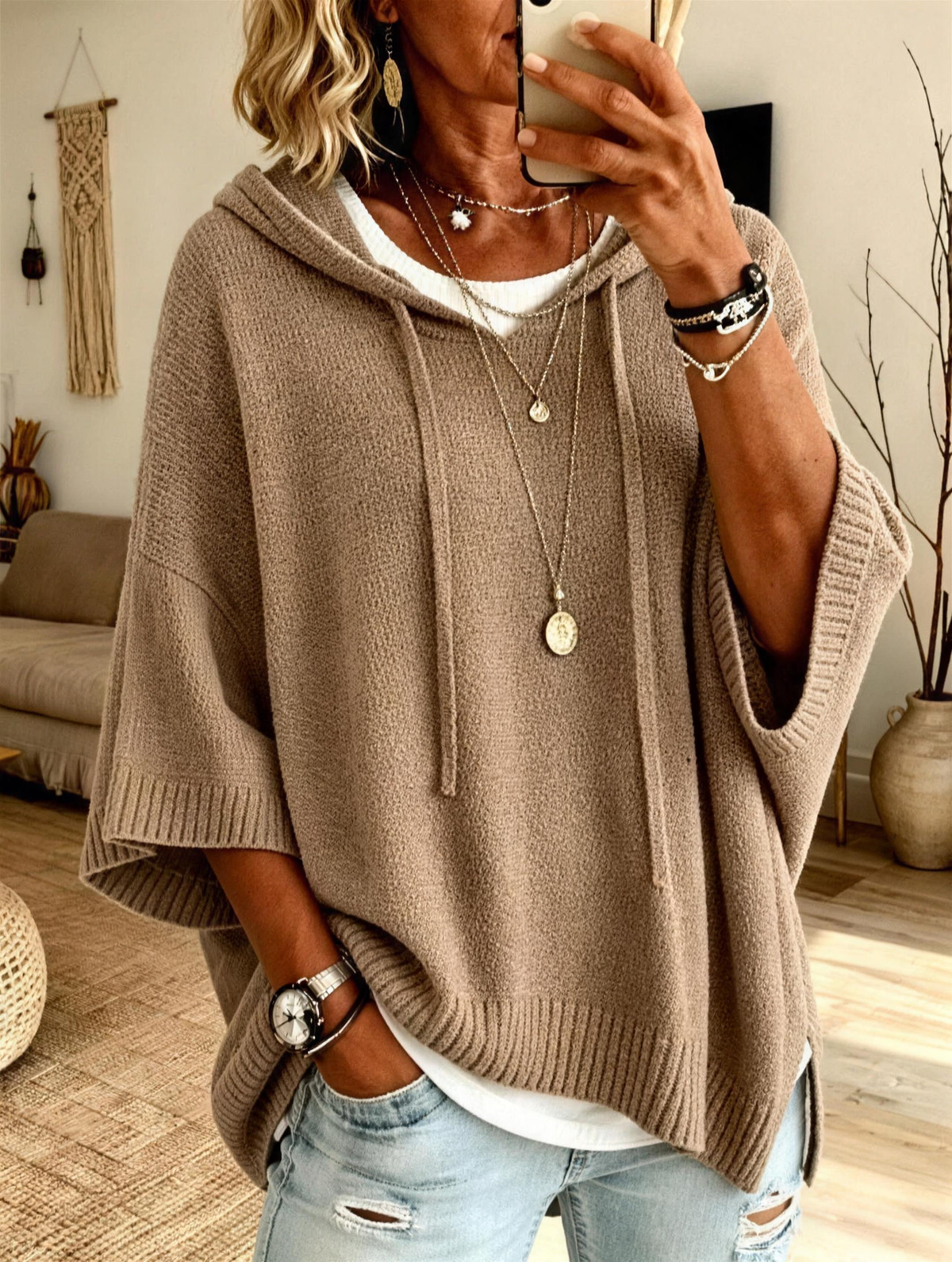 Cozy Chic Hooded Knit Sweater