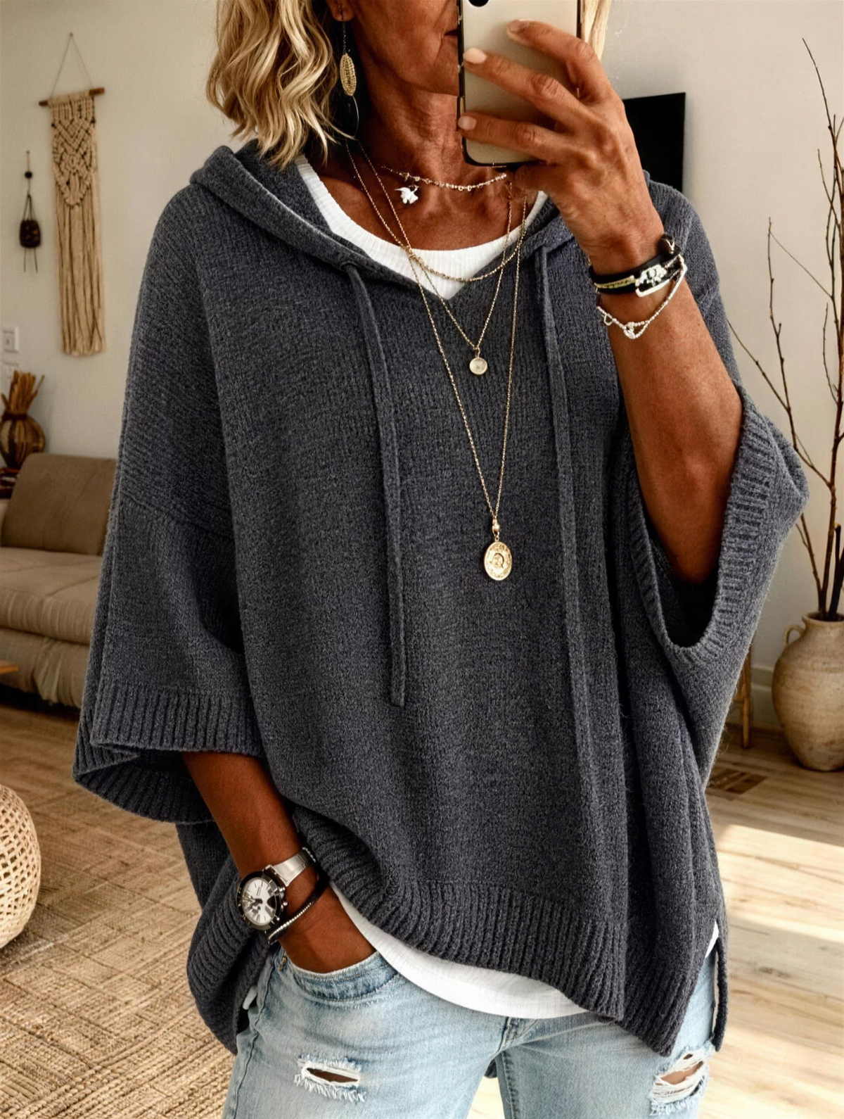 Cozy Chic Hooded Knit Sweater