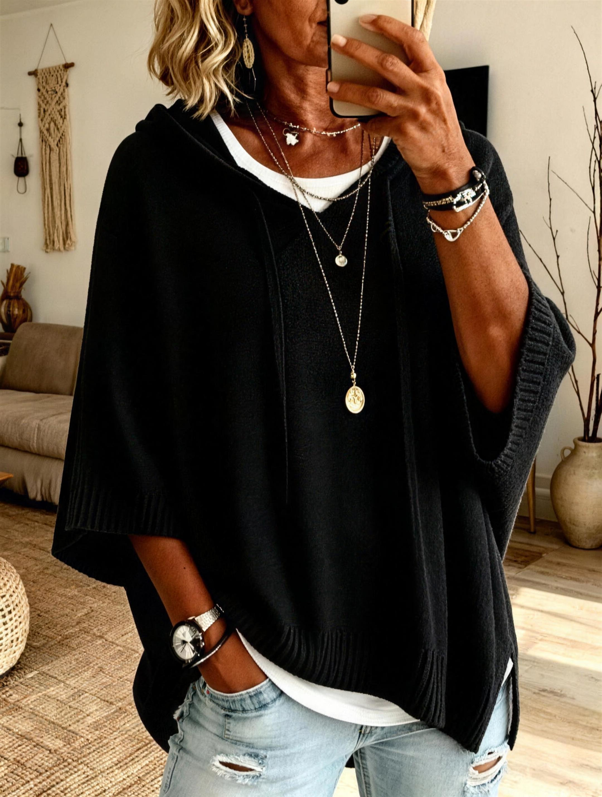 Cozy Chic Hooded Knit Sweater