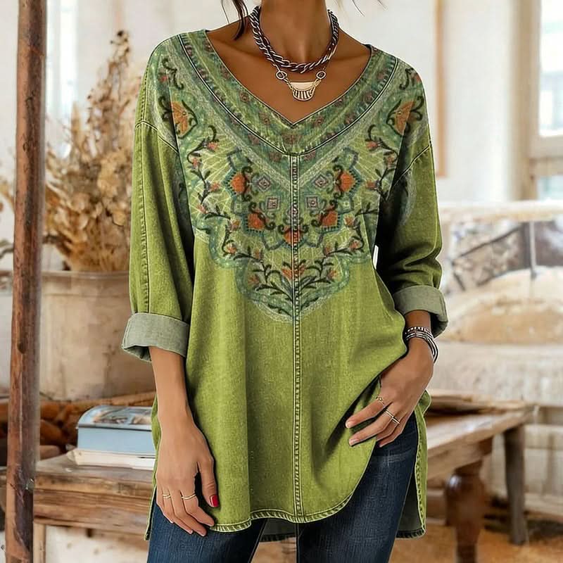 FLORA CLASSIC DENIM BLOUSE