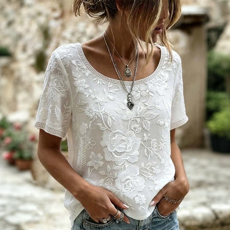 Vintage Floral Print Blouse