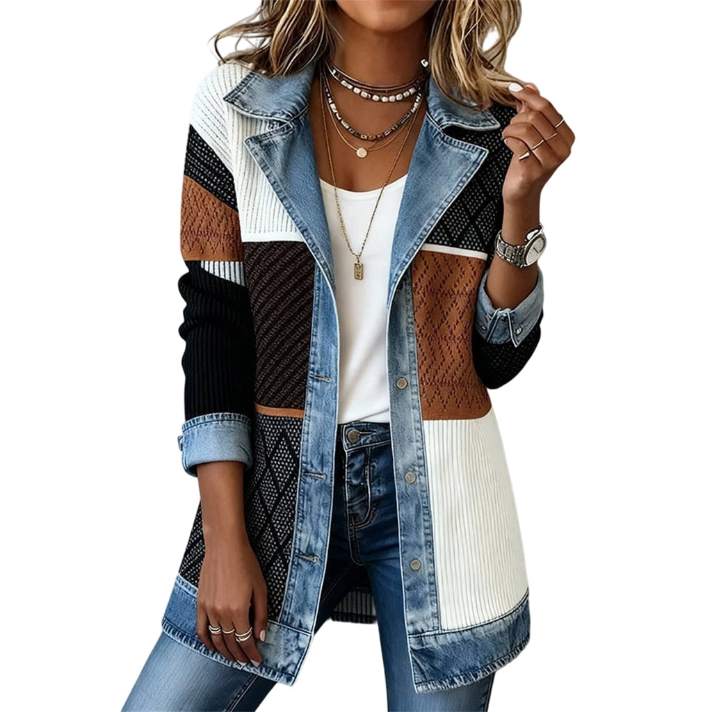 ELIZA | Cardigan with Denim Details