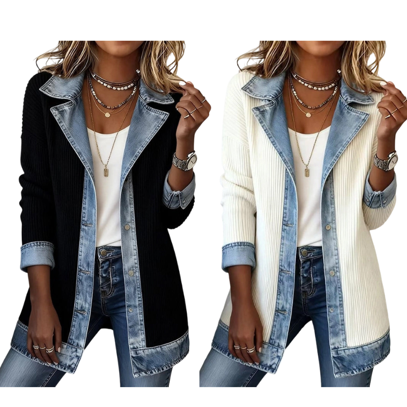 ELIZA | Cardigan with Denim Details