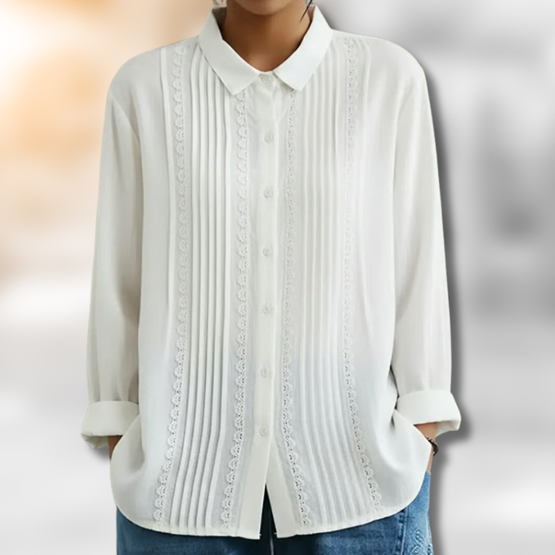 AMELIA PLEATED LACE TOP