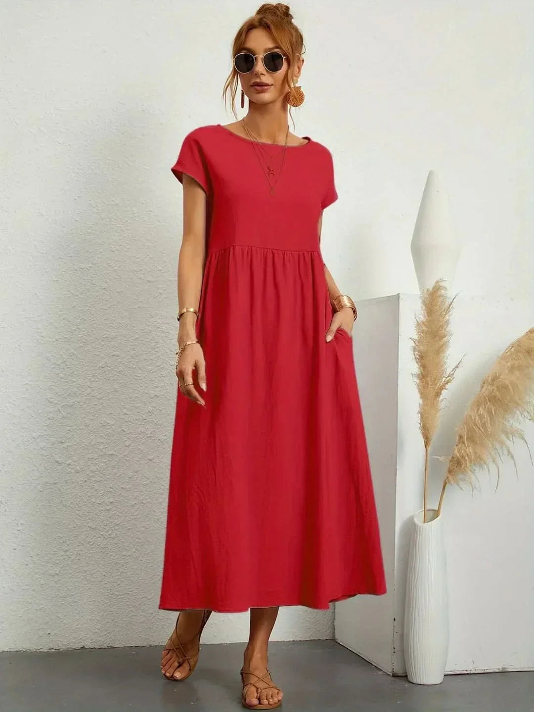 AVA LUXE FLUID MIDI DRESS