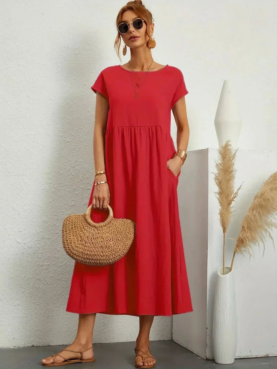 AVA LUXE FLUID MIDI DRESS