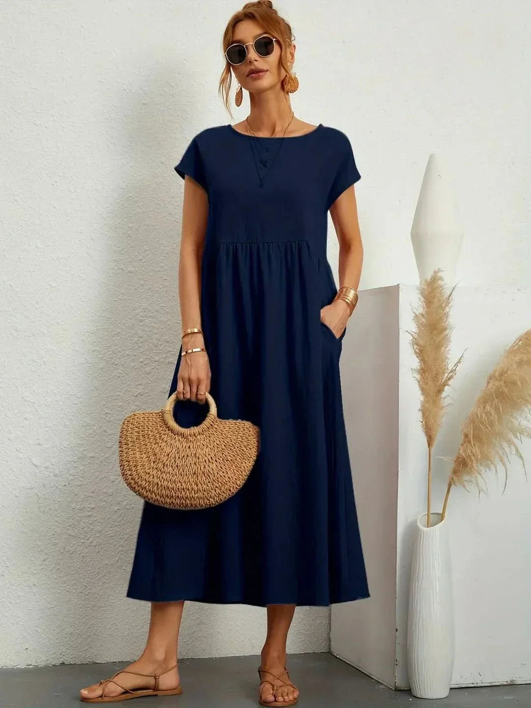 AVA LUXE FLUID MIDI DRESS