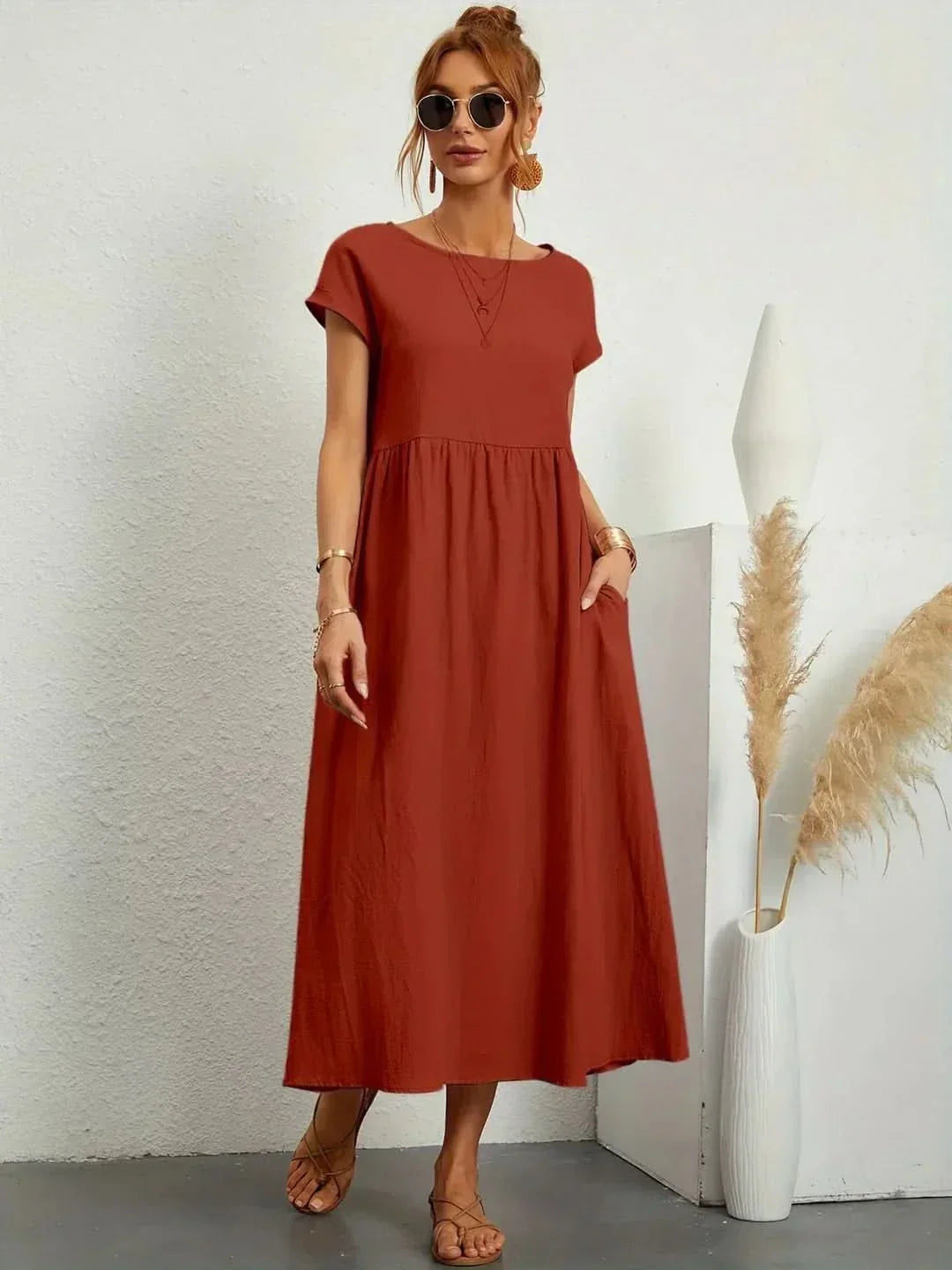 AVA LUXE FLUID MIDI DRESS