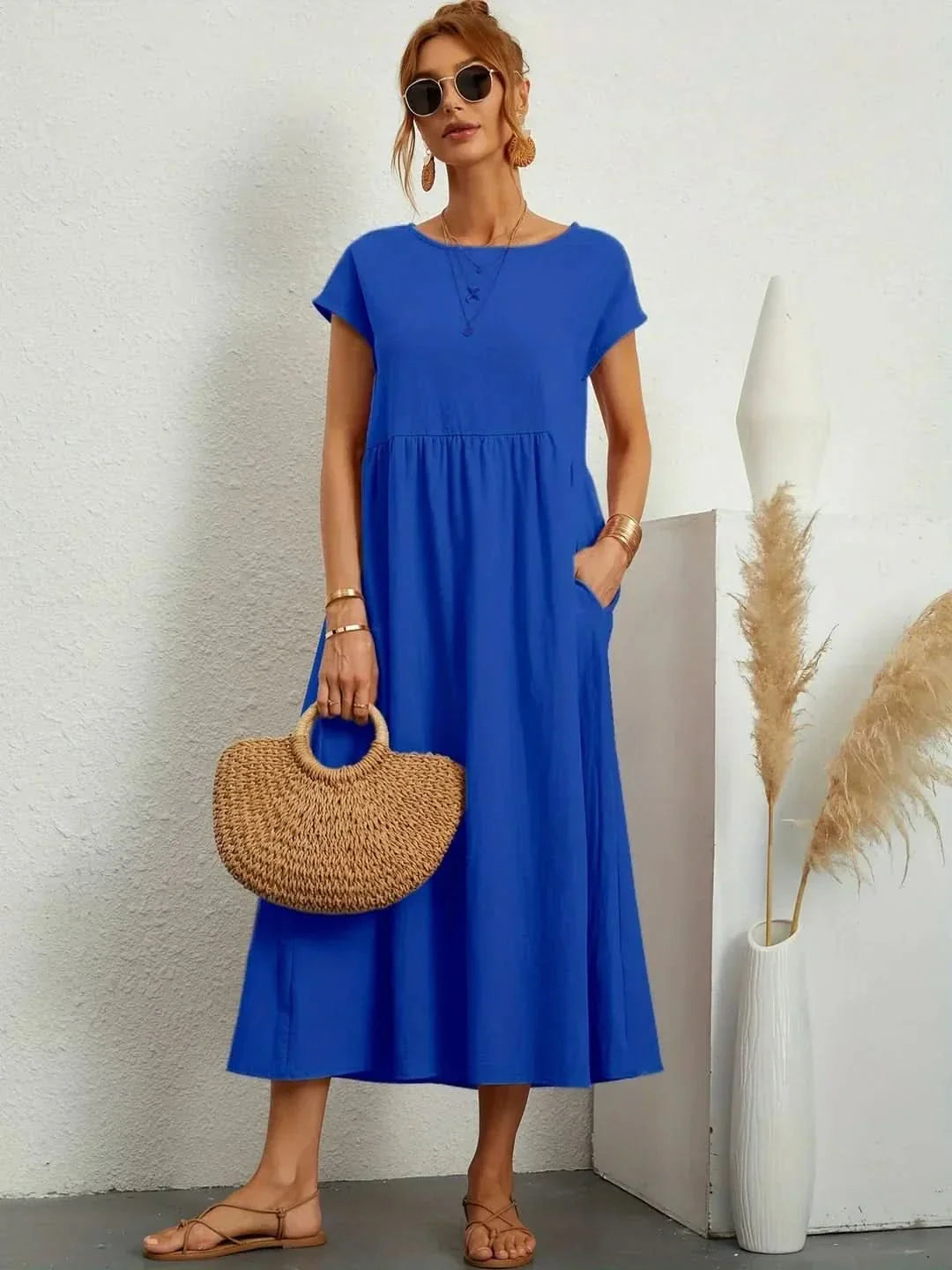 AVA LUXE FLUID MIDI DRESS