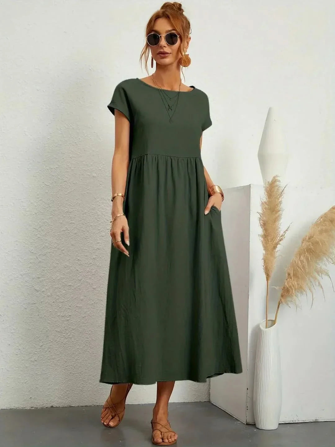 AVA LUXE FLUID MIDI DRESS