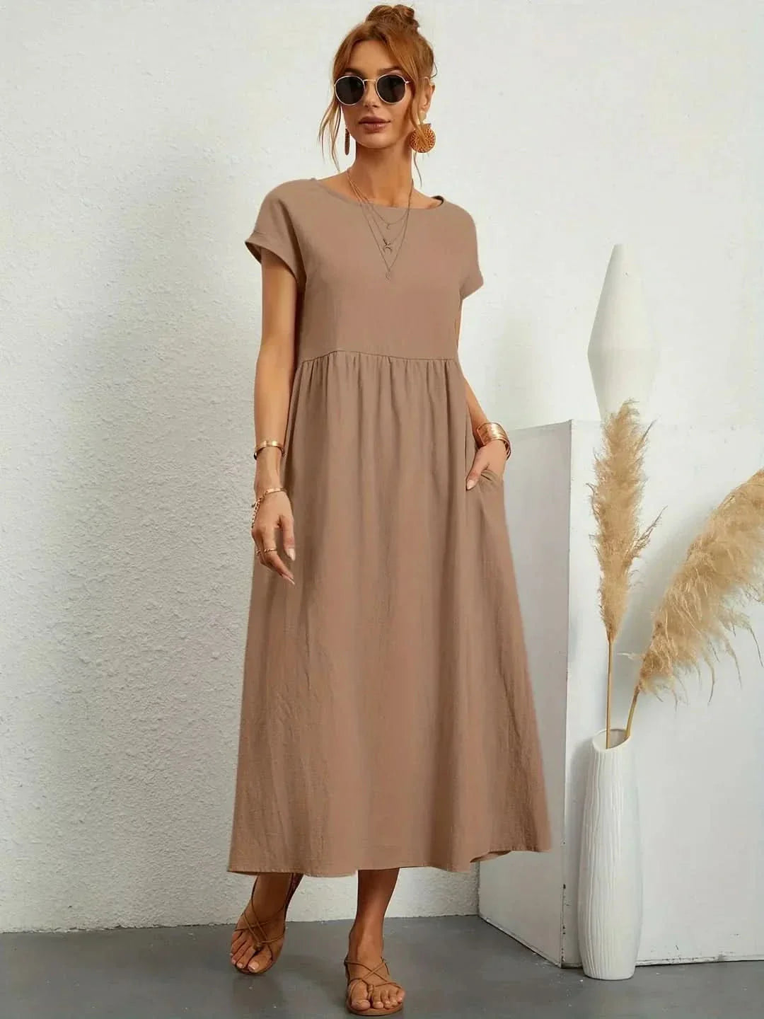 AVA LUXE FLUID MIDI DRESS