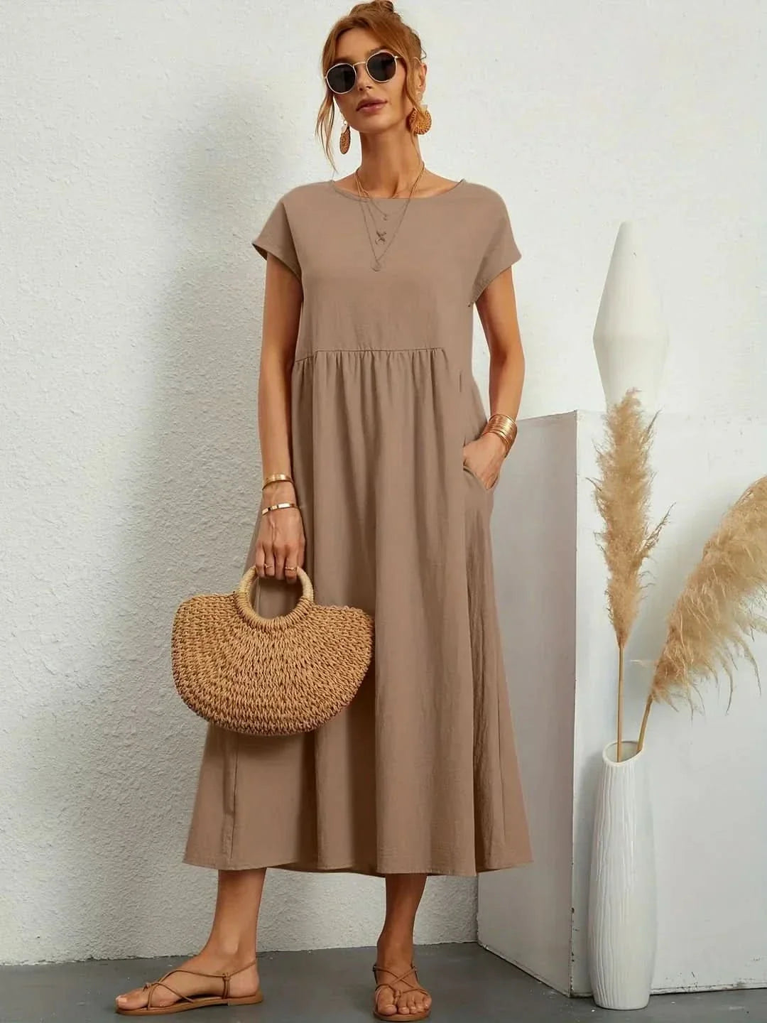 AVA LUXE FLUID MIDI DRESS