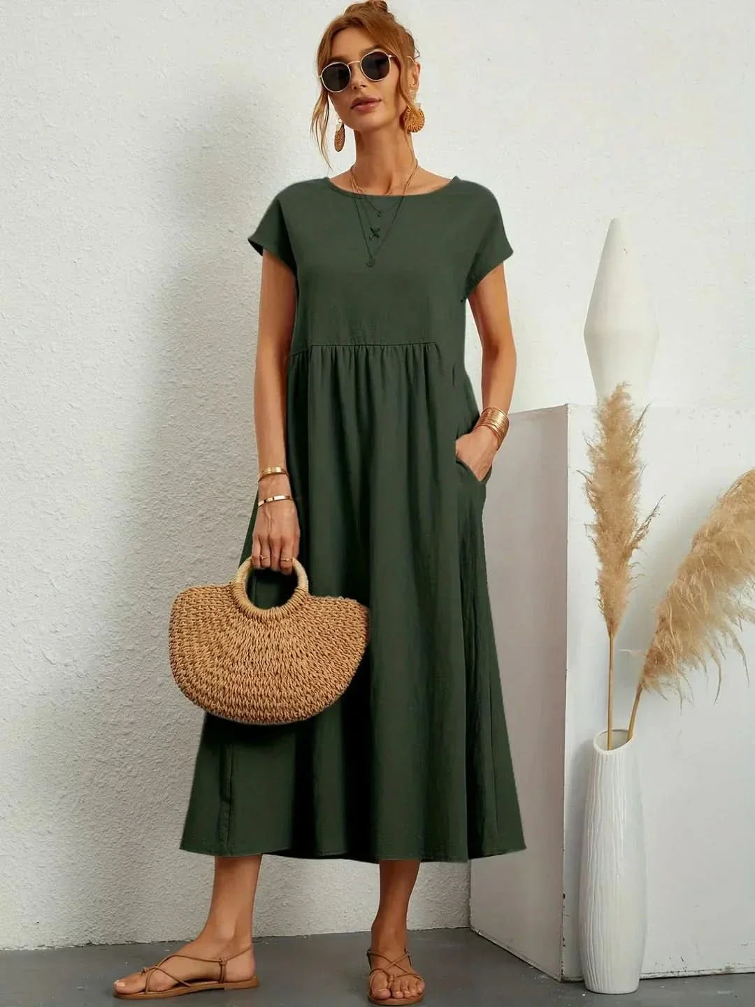 AVA LUXE FLUID MIDI DRESS