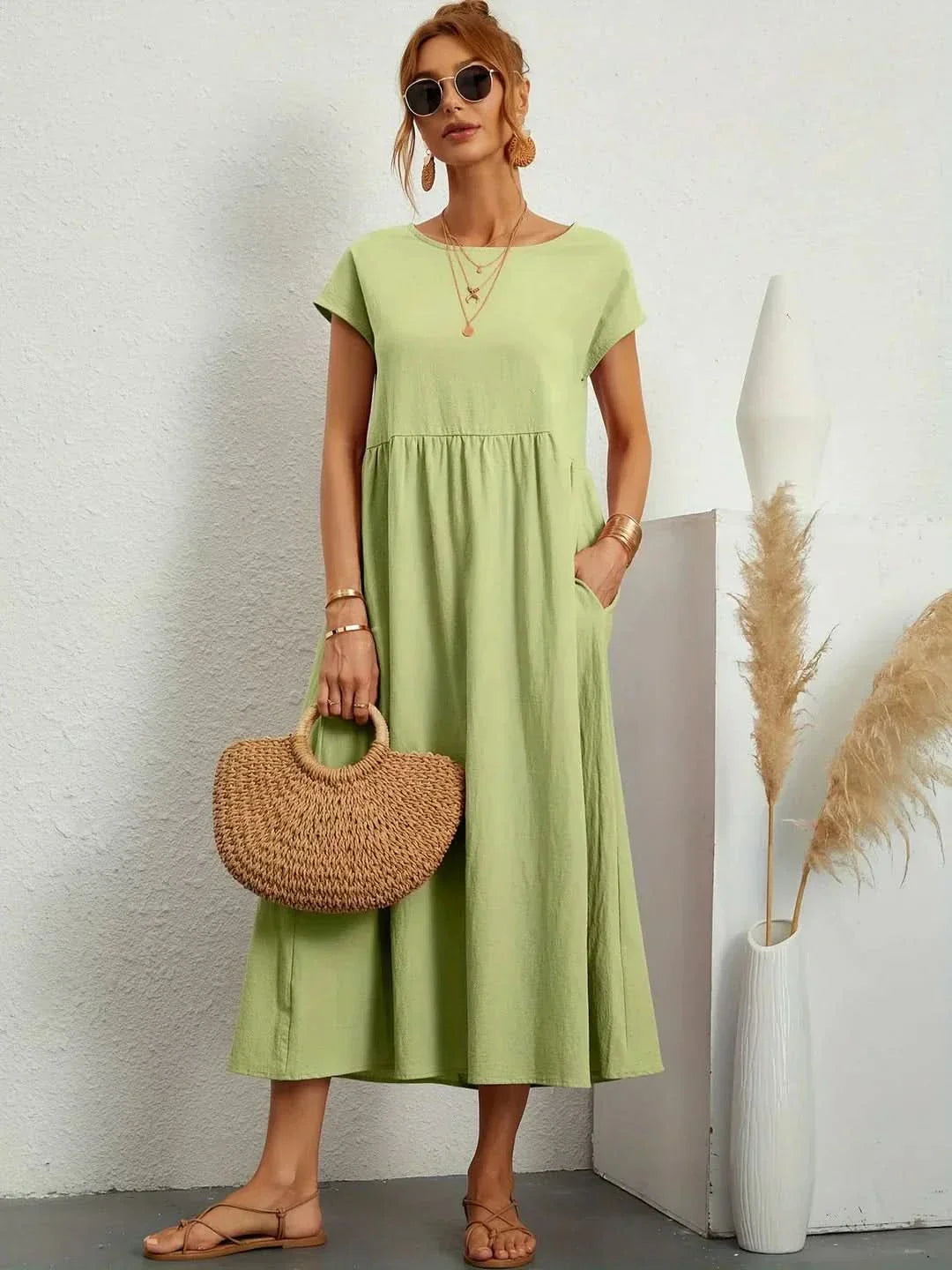 AVA LUXE FLUID MIDI DRESS