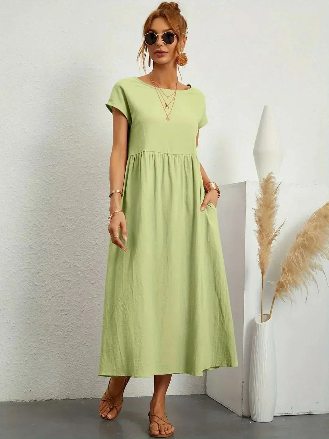 AVA LUXE FLUID MIDI DRESS
