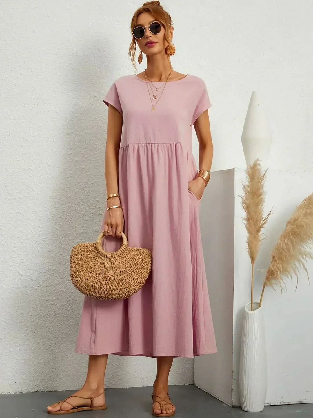 AVA LUXE FLUID MIDI DRESS