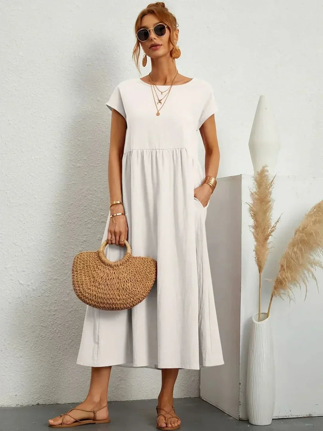 AVA LUXE FLUID MIDI DRESS