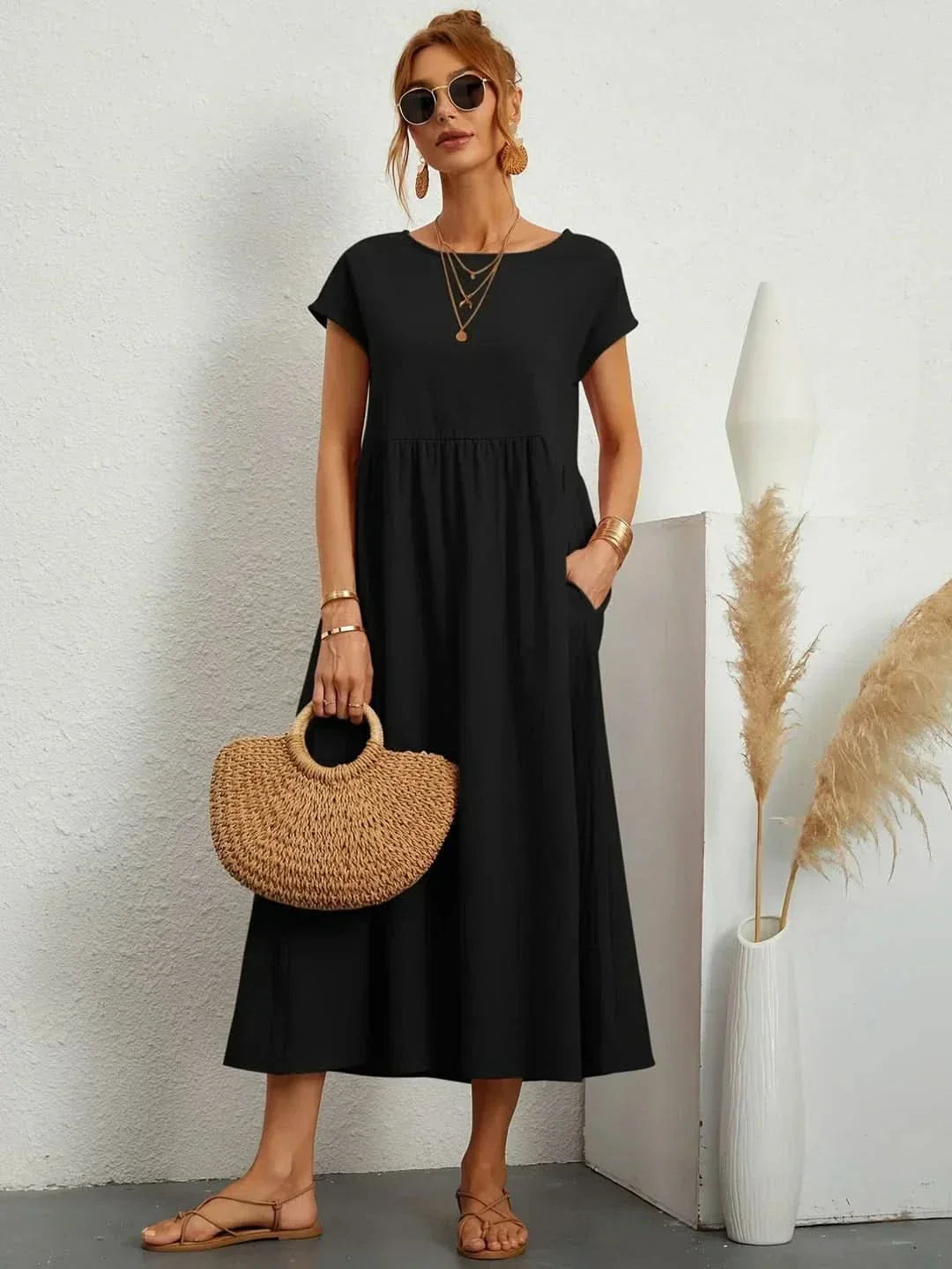 AVA LUXE FLUID MIDI DRESS