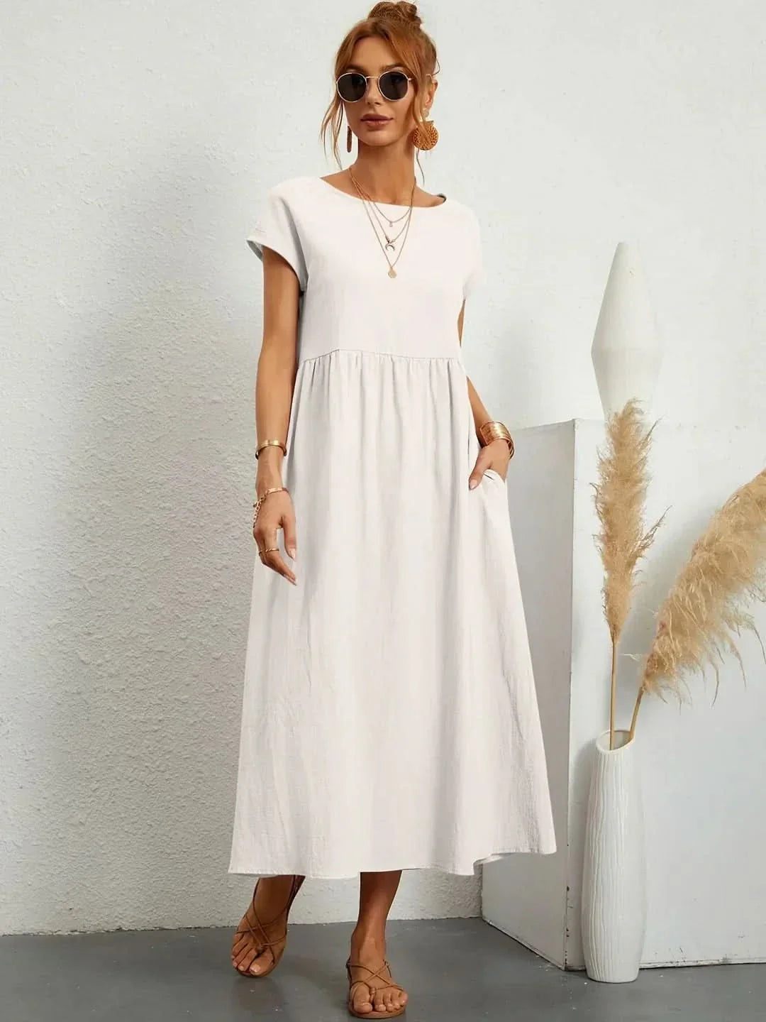 AVA LUXE FLUID MIDI DRESS