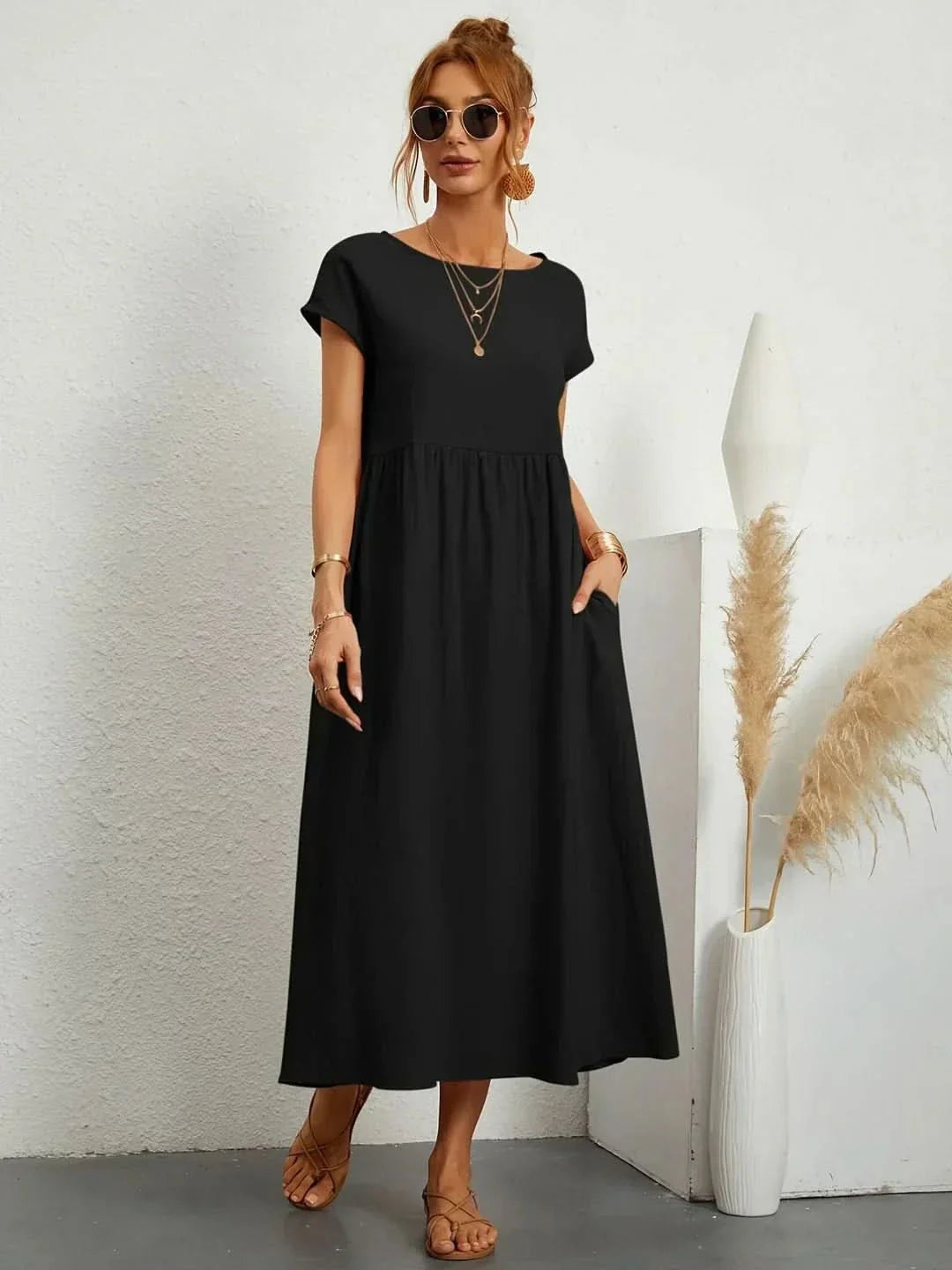 AVA LUXE FLUID MIDI DRESS