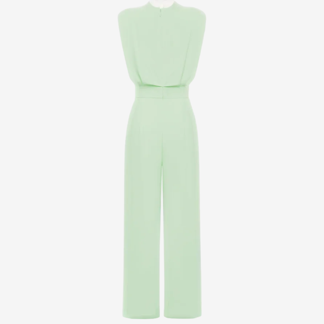 Evie | Structured Shoulder Wide-Leg Jumpsuit