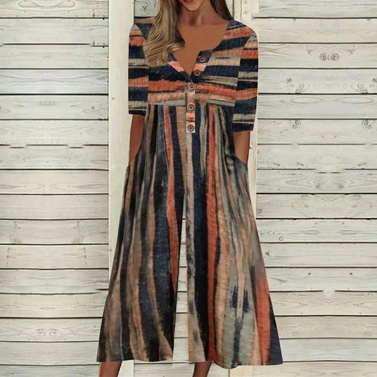 Hazel | Leaf print wide-leg jumpsuit