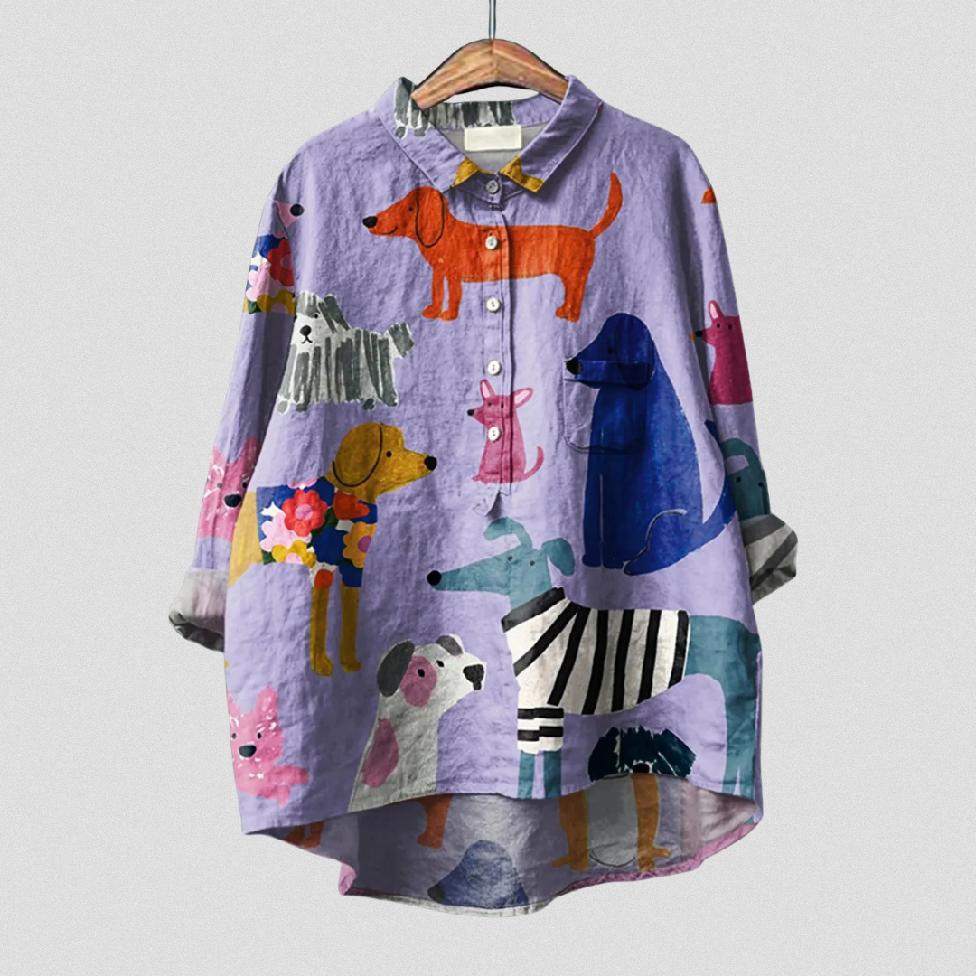 POPPY DOG PRINT BLOUSE