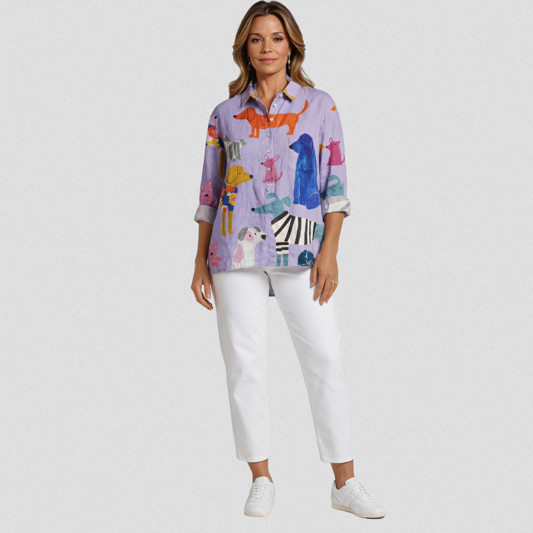 POPPY DOG PRINT BLOUSE