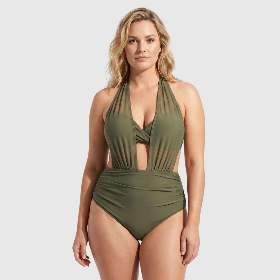 Sabine | Twist-Front Cut-Out Swimsuit