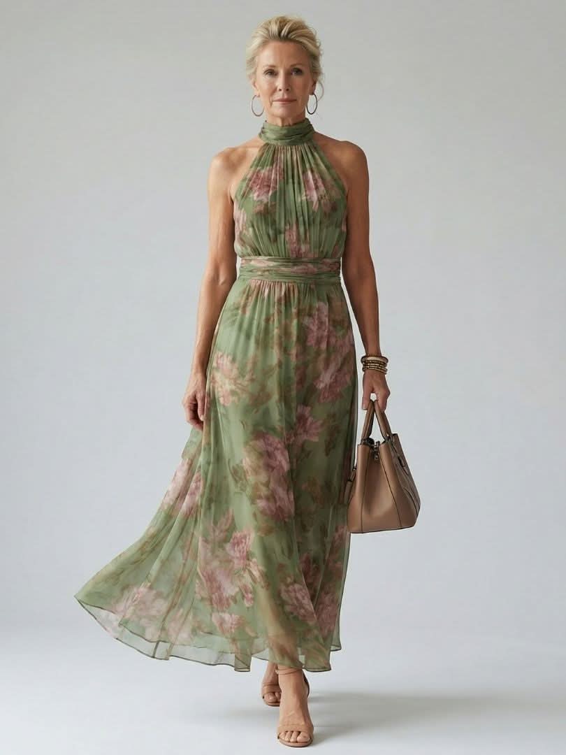 DELILAH HALTER MIDI DRESS