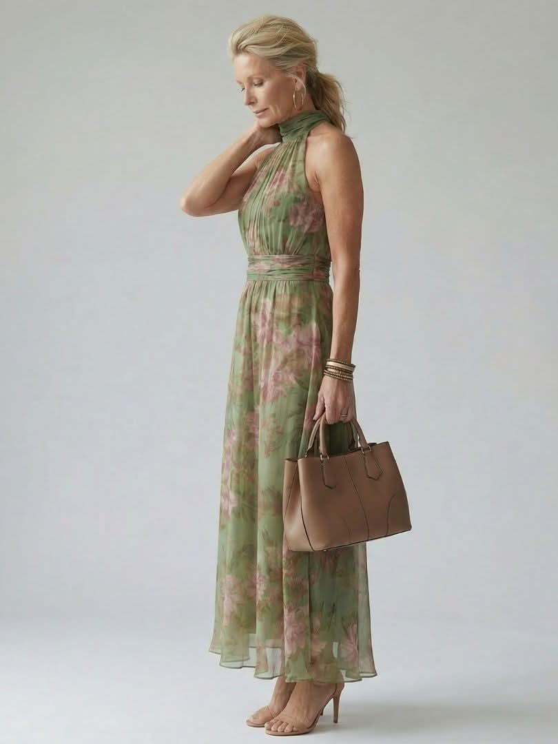 DELILAH HALTER MIDI DRESS