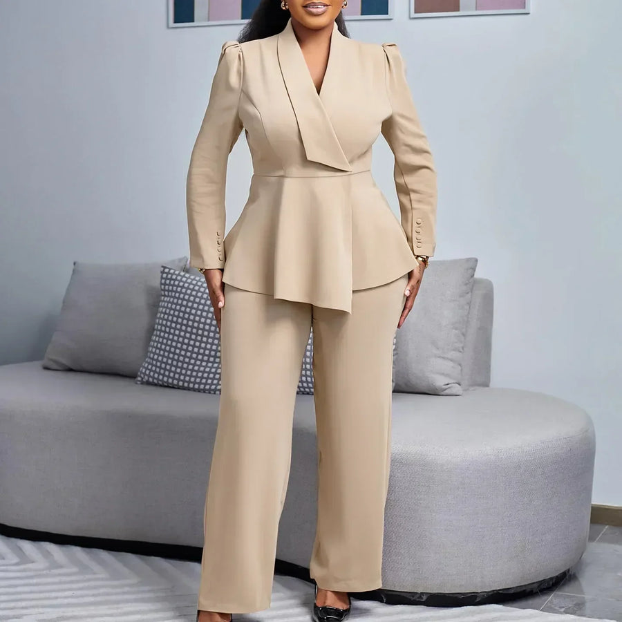 MAYA | STYLISH FORMAL SUIT SET WITH TAILORED LONG BLAZER FOR WOMEN