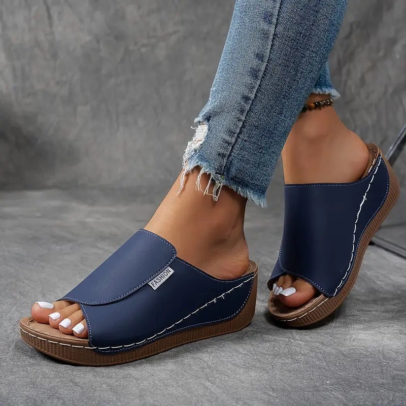 Slip-On Wedge Sandals with Open Toe for Women