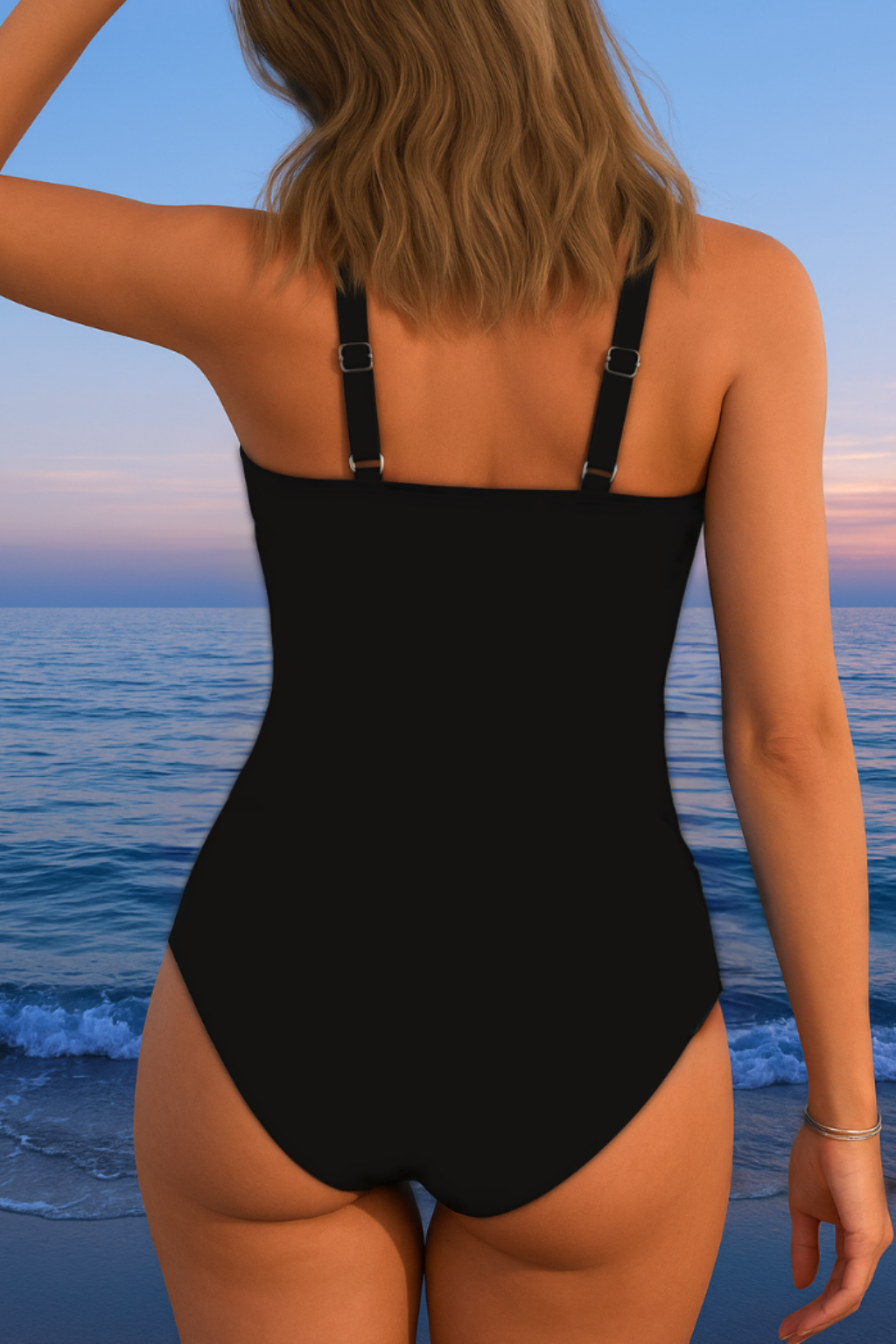 Rosaria | Surplice Cross-Front Multicolour Print One-Piece Swimsuit