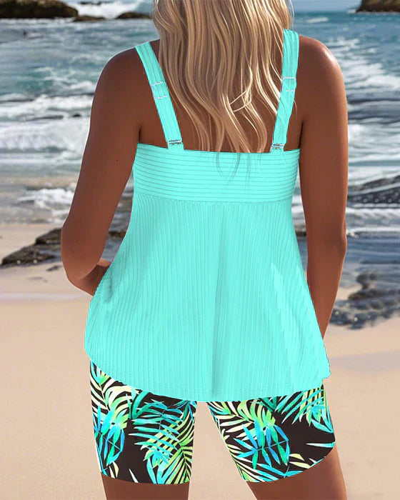 Daphne | Bright Striped Tankini Shorts