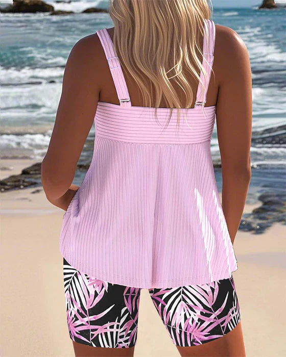 Daphne | Bright Striped Tankini Shorts