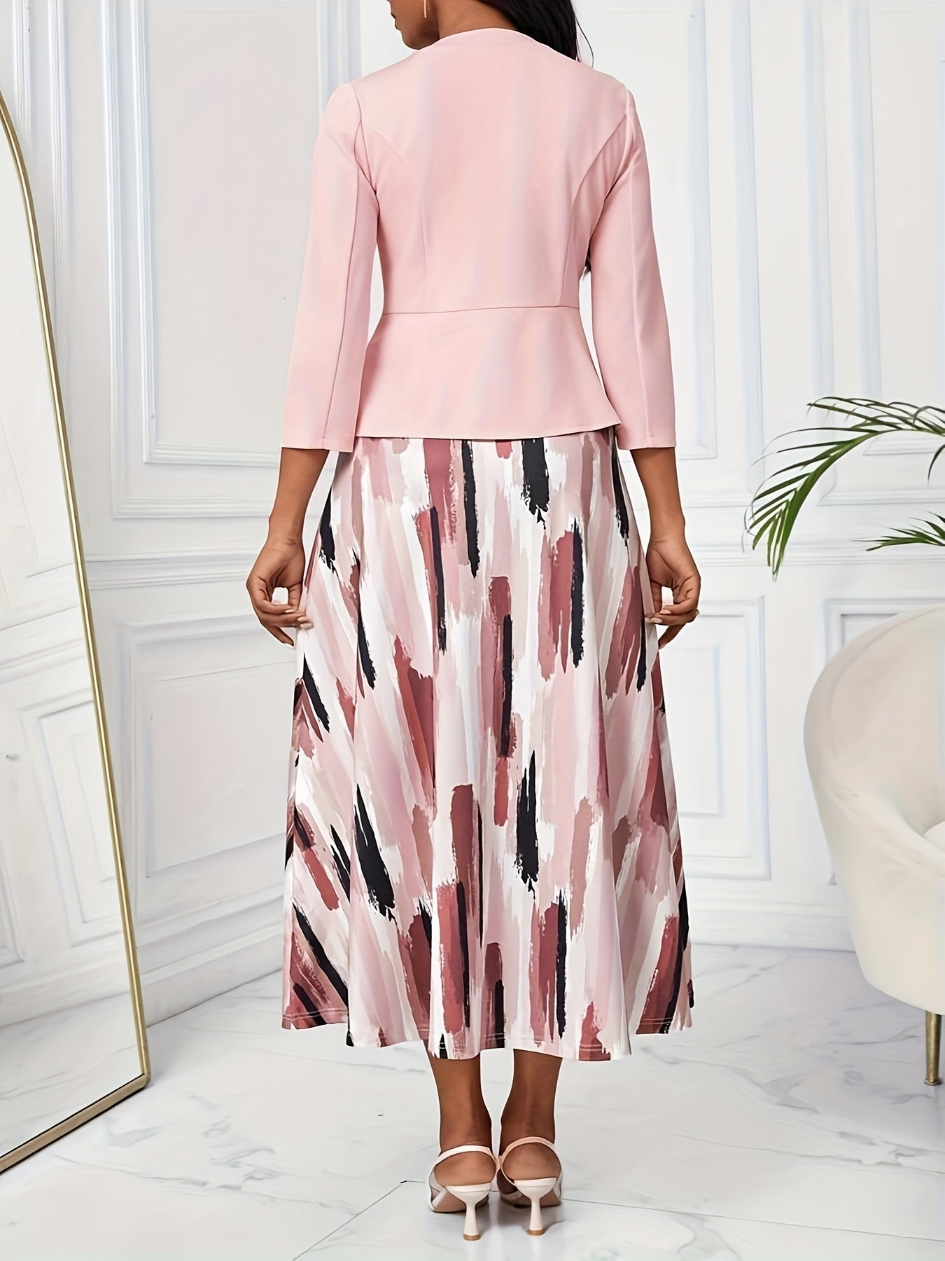 AMELIE LANE | PRINTED BELTED TWO-PIECE SET