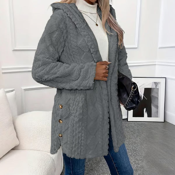 Fay | Warm Hooded Diamond-Pattern Jacket