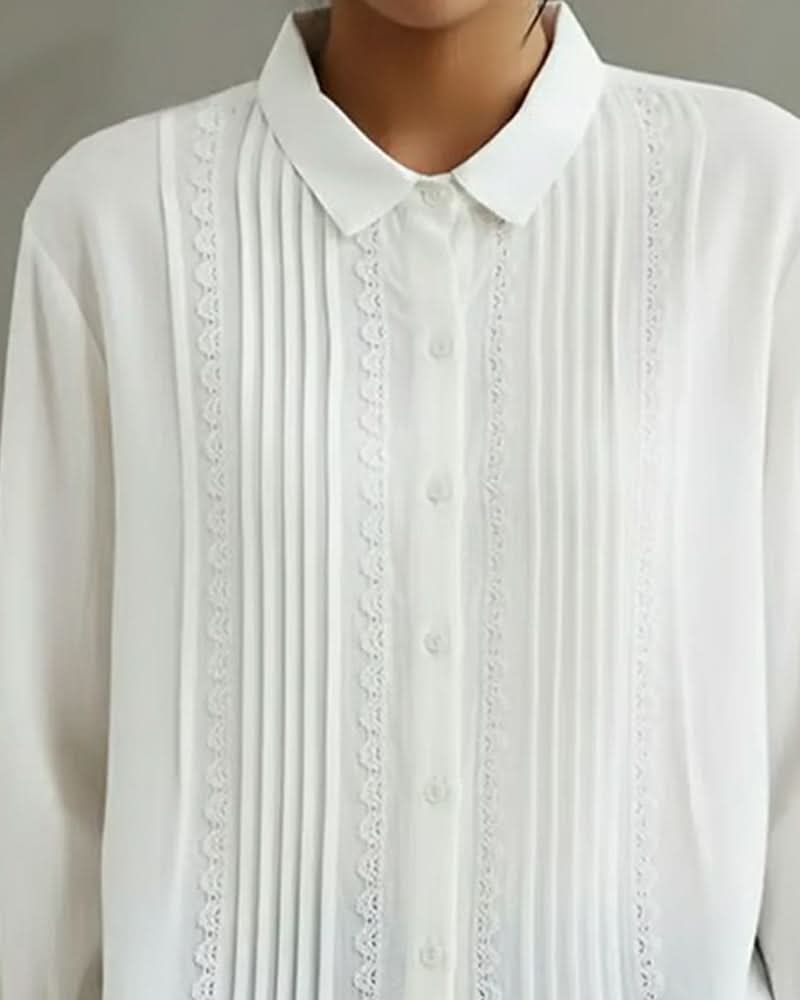 AMELIA PLEATED LACE TOP