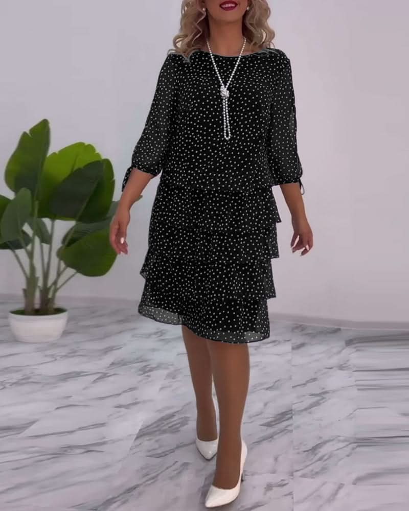 LUNESSA POLKA TIERED DRESS