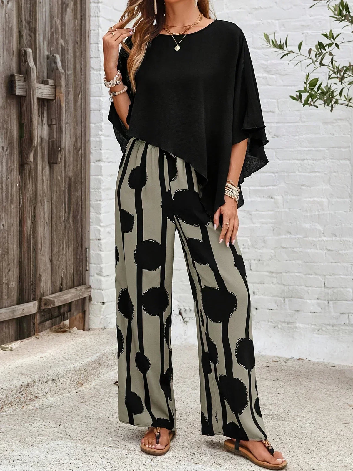 Kalliope | Comfortable Elastic-Waist Two-Piece Set